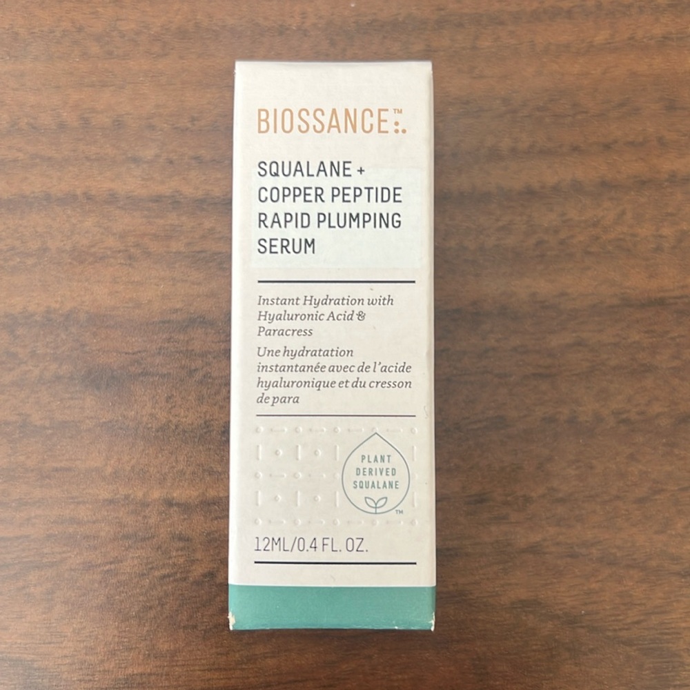 Biossance Squalane + Copper Peptide Rapid Plumping Serum - Travel Size 0.4 oz